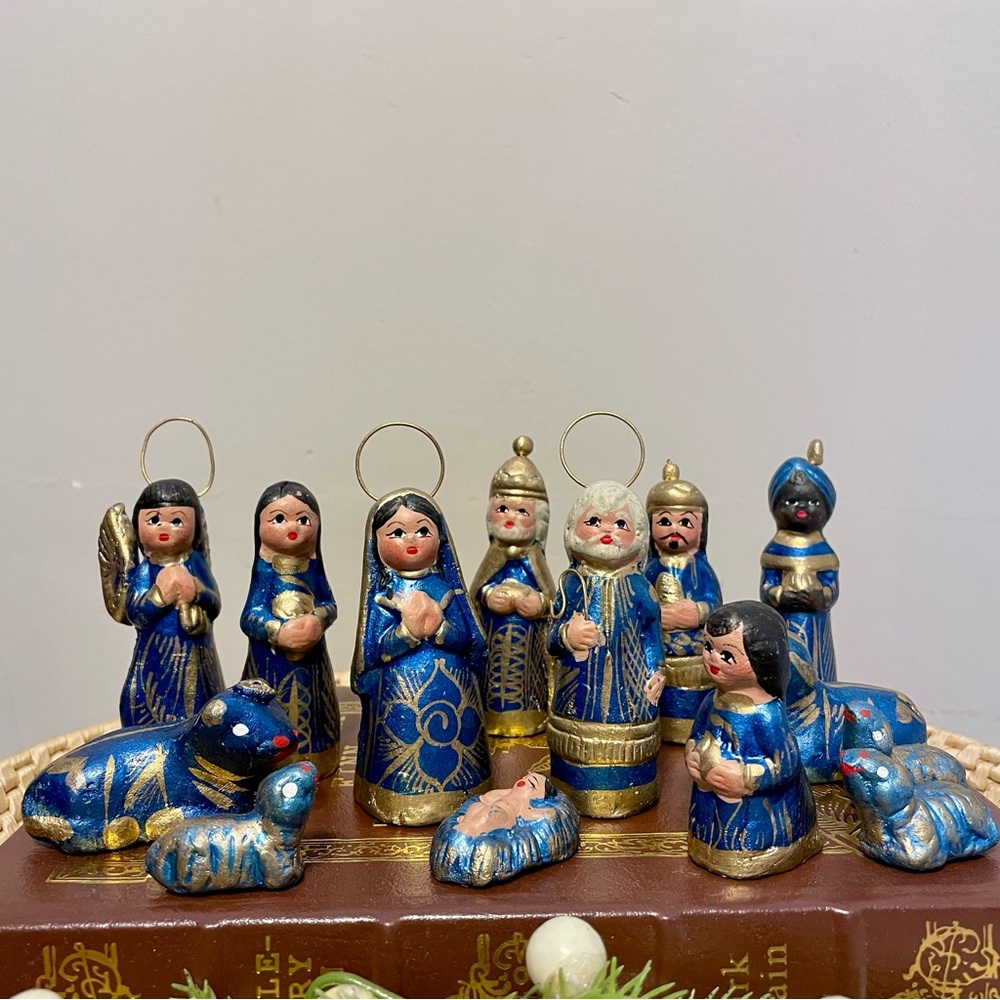 Mexican Folk Art Nativity 14 Piece Set